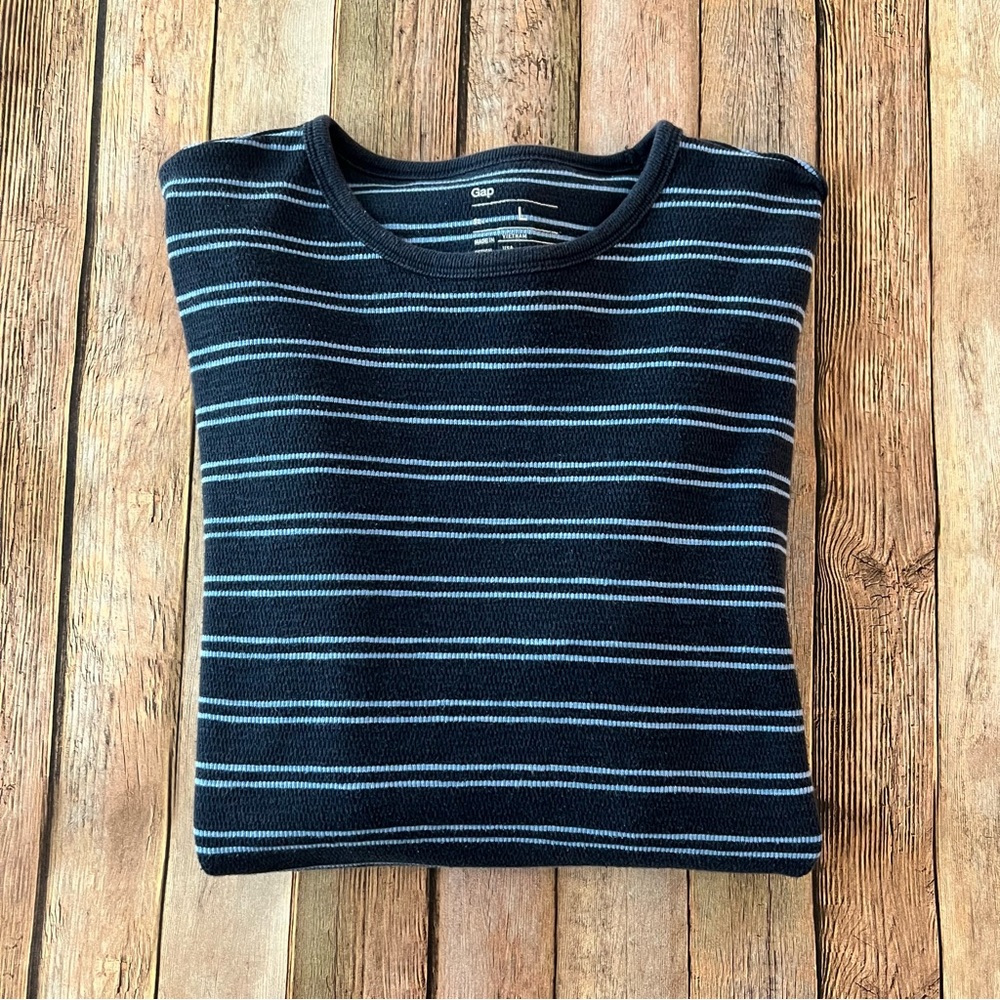 Gap men’s long sleeve waffle knit Crewneck tee shirt | size Large - Picture 4 of 9